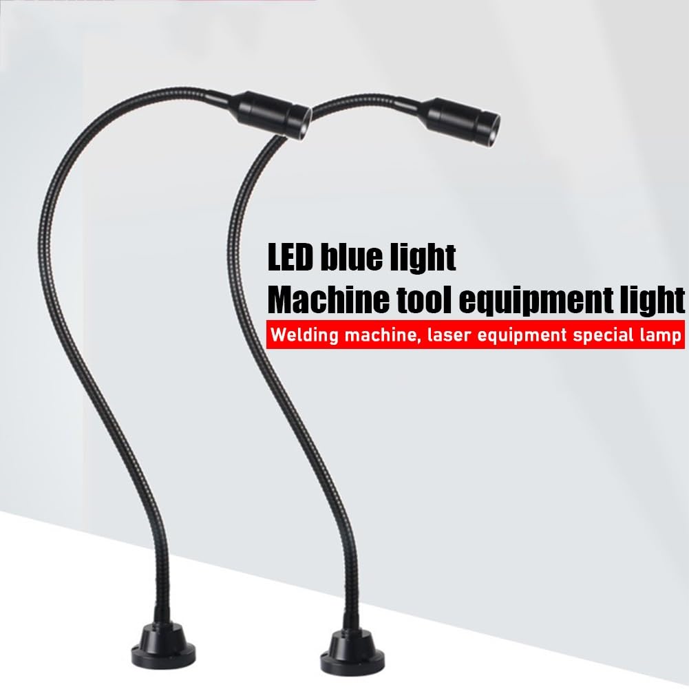 Lampe pour Machine CNC Lampe De Travail LED 3W Bras Flexible en Col De Cygne 19.7 Pouces Zoom Télescopique Lumière Bleue A Utiliser avec Spécialisé pour Le Matériel De Soudage(24v)