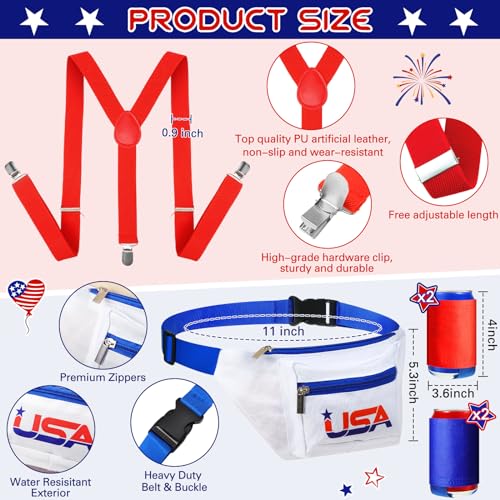 Sweetude USA America Flag Fanny Pack 4th of July Patriotic Outfit by Sweetude - Used condition - Image 3