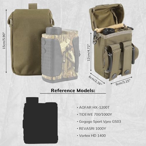 VOTAGOO GEAR Rangefinder Pouch with Protective Padding and Quick-Release Buckle, Molle Compatiblefor Binocular Packs, Tactical Hunting Bag Accessory (Green)
