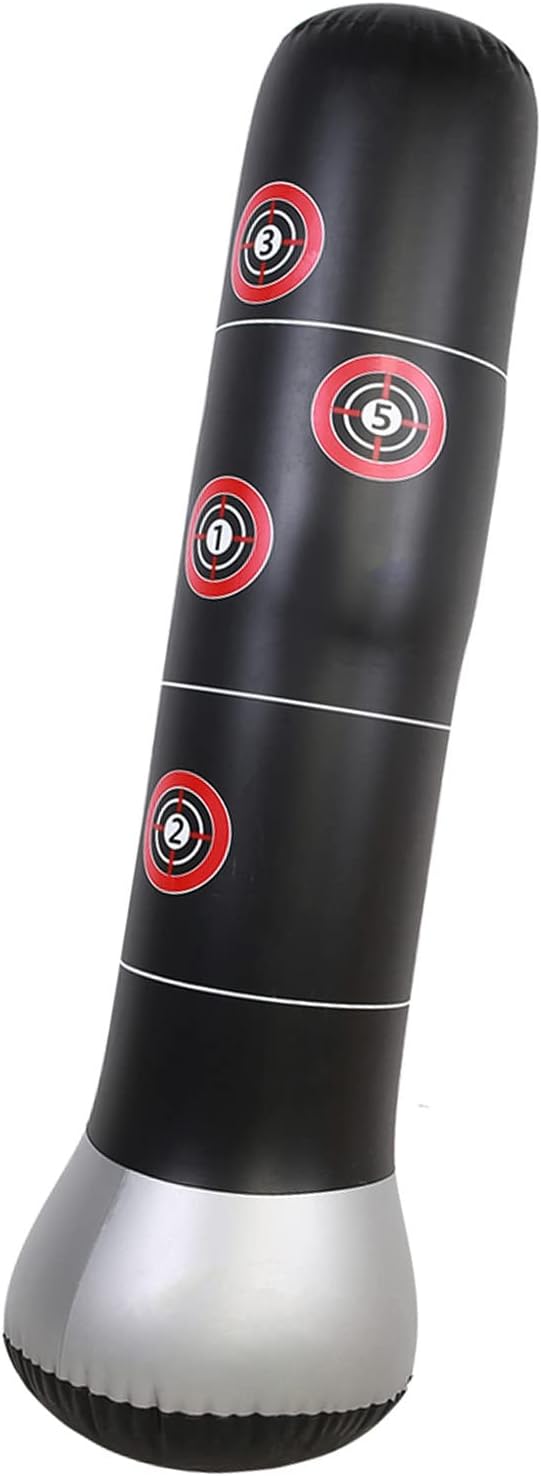 Inflatable Punching Bag Inflatable Bop Bag 24×17×13 Boxing Punch Training Bop with Inflator Pedal Pump