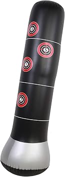 Inflatable Punching Bag Inflatable Bop Bag 24×17×13 Boxing Punch Training Bop with Inflator Pedal Pump