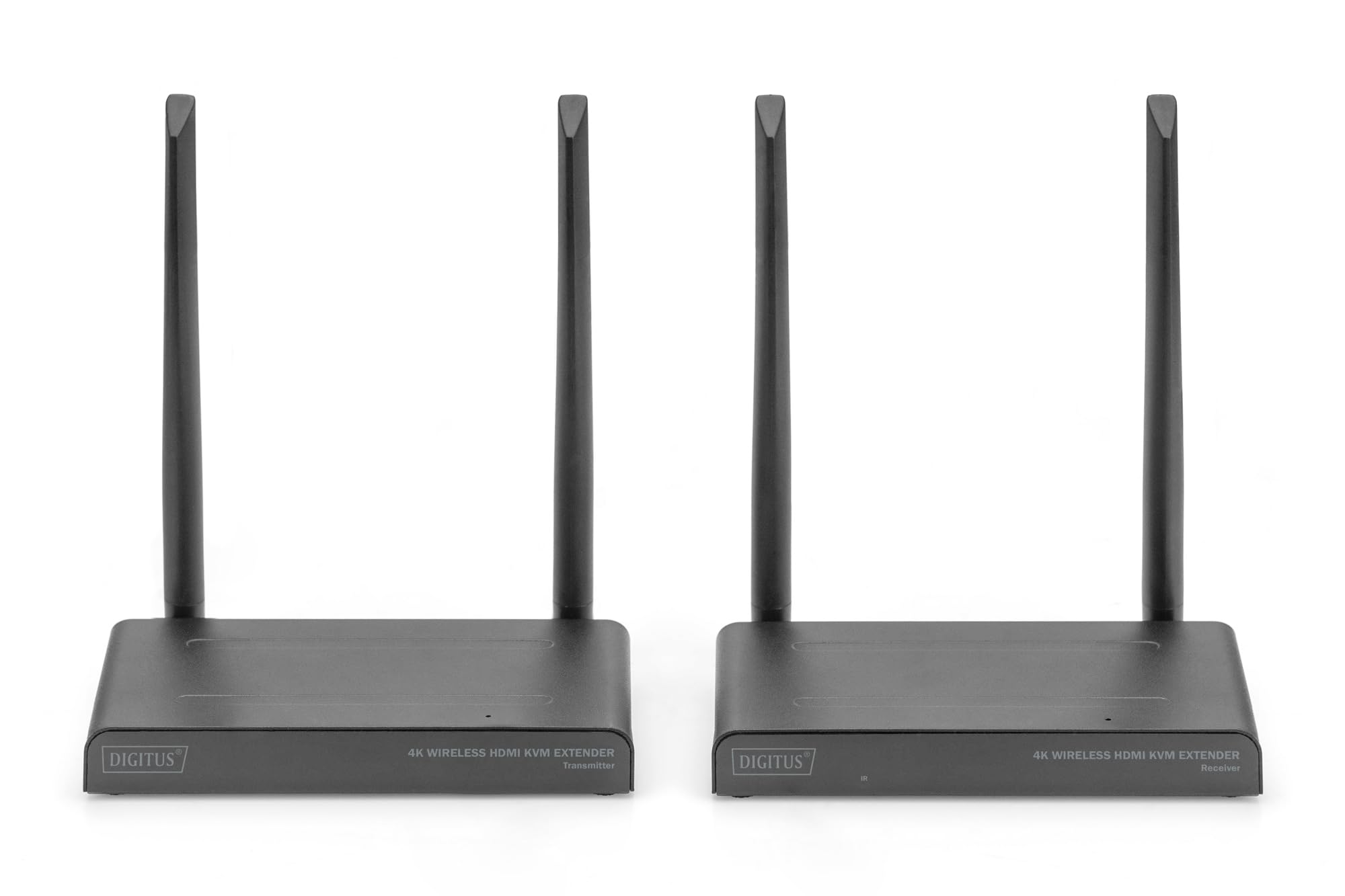 DIGITUS DS-55328 Wireless HDMI KVM Extender Splitter (1x4) – UHD 4K 30 Hz – 150 m Reichweite – Set aus Transmitter und Receiver – Loop-Out, IR Infrarot – HDMI 2.0 und HDCP 2.2