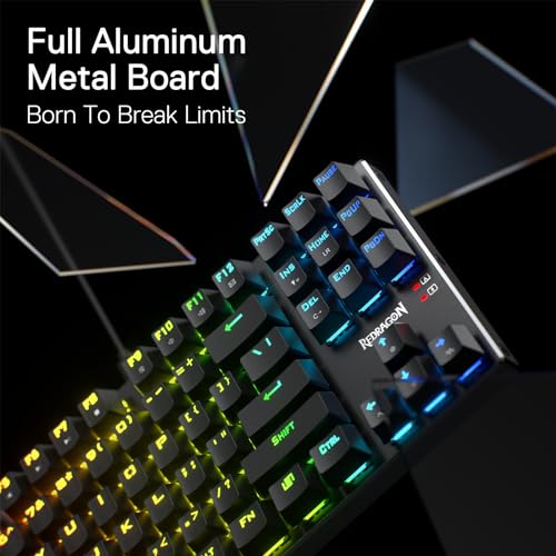 K660 (K556 TKL) Tastiera da Gioco RGB con cavo, 80% Tastiera meccanica a 87 Tasti e Base in Alluminio, Scambio a Caldo Migliorato, Interruttore Rosso lineare Silenzioso, US Layout - Tastiera gaming - Immagine 2