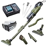 マキタ 18V 充電式クリーナー サイクロン一体式 CL286FDZ O(オリーブ) 本体のみ+バッテリ BL1830B+充電器 +先端アタッチメント4点+メンテンナンスブラシセット