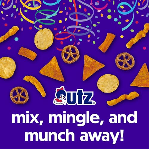Utz Party Snack Mix, 1 oz Bags (60 Count) | Corn tortilla, nacho tortilla, pretzel, BBQ corn chip and cheese curl blend; individually wrapped for vending, trans-fat-free - image 4