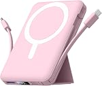 Azmuth for Magsafe Power Bank, 10000mAh Magnetic Battery Pack, 20W PD Fast Charging with USB-C Cable LED Display Wireless Portable Charger with Stand for iPhone 17/16/15/14/13/12 Series（Black）