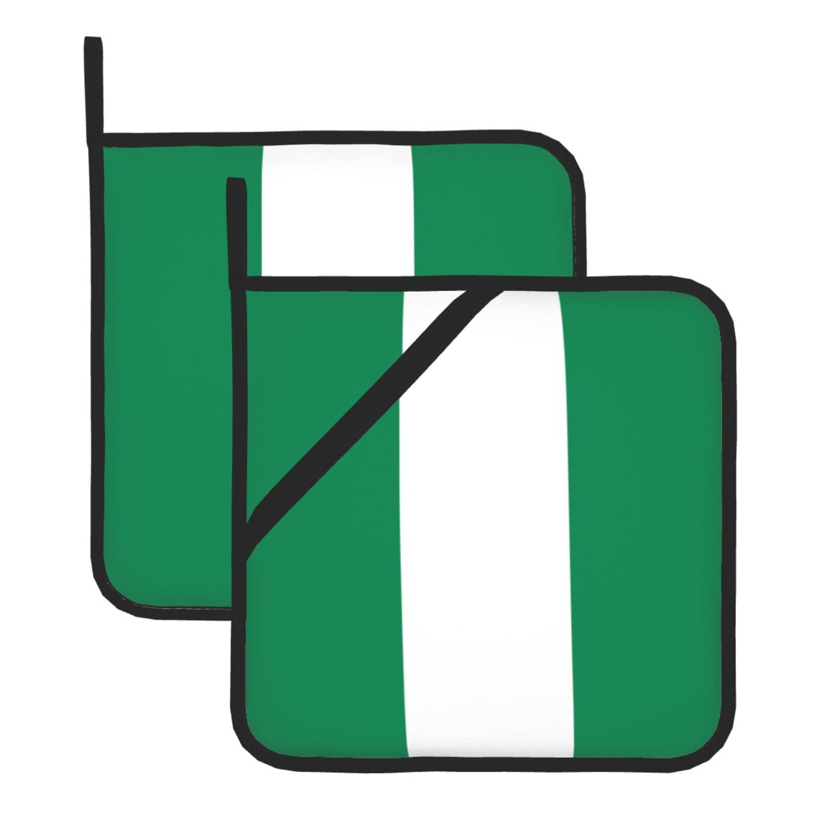 Flag of Nigeria Square Heat Resistant Trivet Set Thick and Durable for Baking Barbecue Cookware Oven