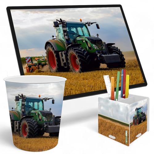 itenga SET Papierkorb Schreibunterlage und Stifteköcher mit...