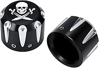 Vista 6 de Juego de 2 tapas para tuercas de eje delantero, juego de tapas de eje de motocicleta para Harley Sportster Softail Electra Road Street Glide