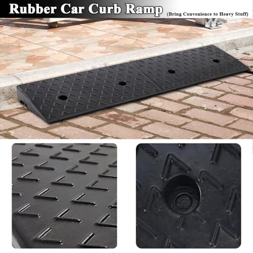 Rampa umbral de goma resistente con capacidad de 8818 lb y altura 6 cm miniatura 3
