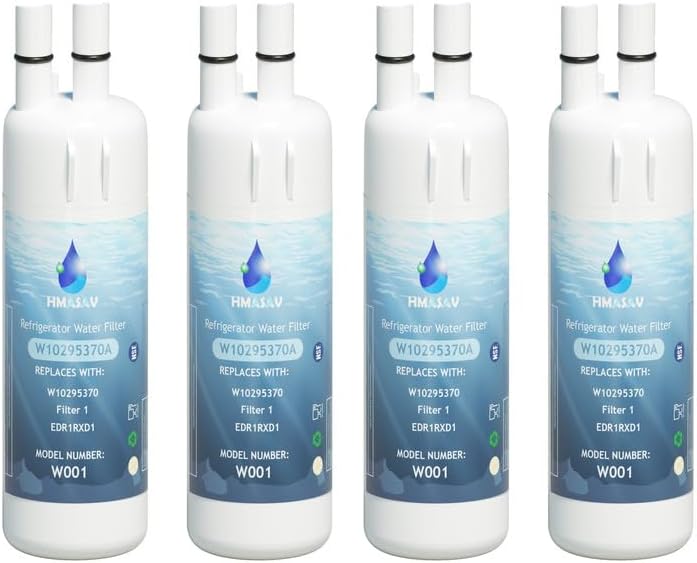 W10295370A water filter replacement, Compatible with Whirlpool EDR1RXD1, Everydrop Filter 1, EDR1RXD1B, W10295370, WHR1RXD1, KAD1RXD1, P4RFKB2, P8RFWB2L, 46-9930,46-9081 4PACK