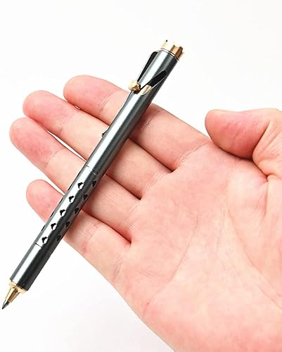 Miniatura 9 de Bolígrafo de acción de perno de aleación de aluminio, con bolígrafo distintivo de perno de corona de latón, compatible con repuestos de gel Parker