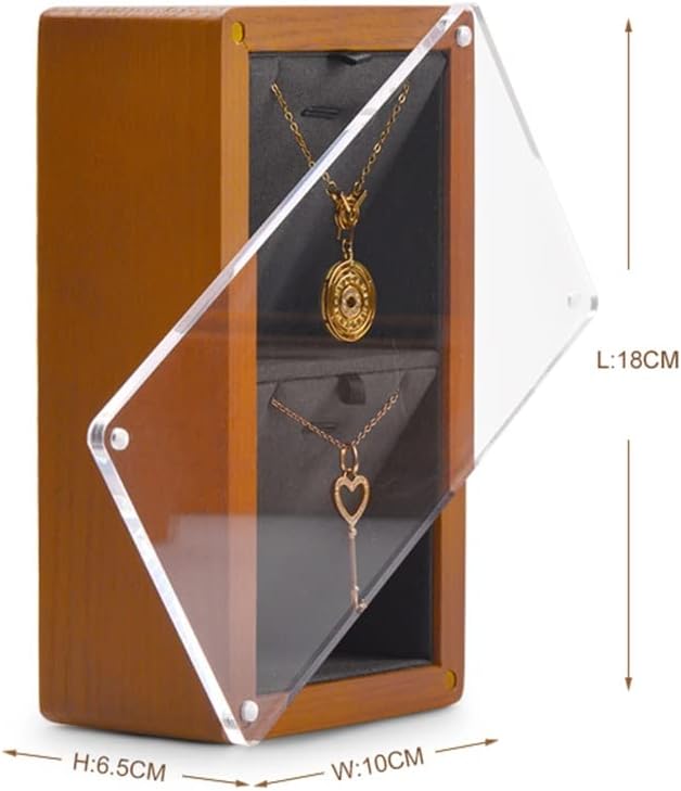 Solid Wood Watch Display Stand Magnet Spring Pendant Storage Box Jewelry organizer Storagecase