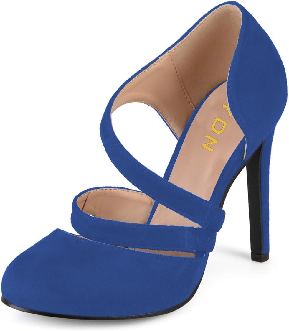 YDN Women Fashion Sexy Strappy Pumps Closed Round Toe D'Orsay Stilettos Party Dress Prom Shoes Size 4-15 US