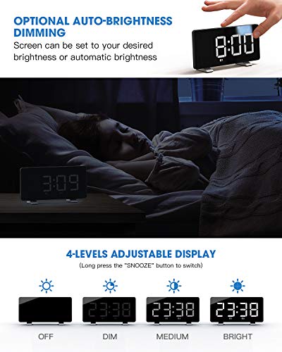 image for Nicewell Digital Alarm Clock 7.3'' LED Screen with Snooze Adjustable 0