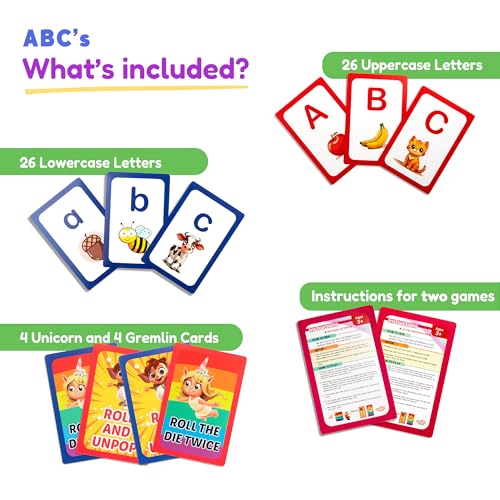 THE FIDGET GAME ABC Flash Card Game, Learn Uppercase & Lowercase Letters - Educational Learning Toy & Interactive Tools for Preschool Toddler Activities - 3+ Years - Thumbnail 2