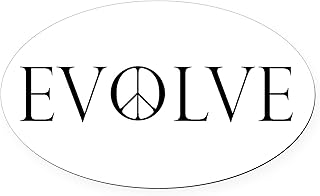 CafePress Evolve Peace Perpetua Oval Car Magnet, Euro Oval Bumper Magnet
