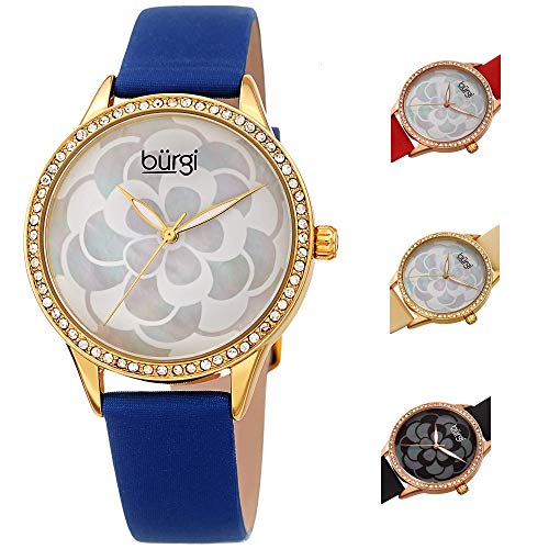 Burgi Women 's Watch ? XtXL[NX^ANZgtx[Aԃp^[oñp[_C ? Teover GenuineU[XLj[Xgbv Blue & Gold