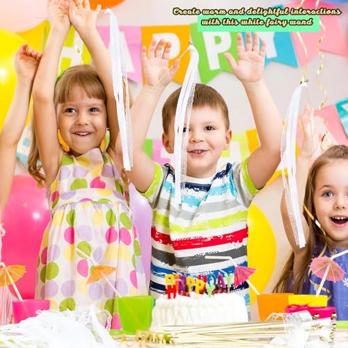 Wedding Wands Zauberstäbe Hochzeit Luftschlangen 30stk Spalier Hochzeit Wiederverwendbar Glücksstab Kein Grat für Hochzeiten Geburtstage Partys Feiertagsfeiern Verwendet Weihnachten (Weiß)