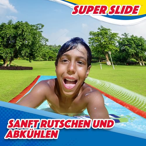 Wahu - SUPER SLIDE – Wasserrutsche 7,5 m für Kinder ab 5 Jahren – Wasserspielzeug Garten – Outdoor Wasserrutsche mit Sprinkler – Wasserbahn für Sommer – Einfach an Gartenschlauch anschließen