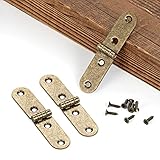 YCSJ 20 Pieces Antique Brass Jewelry Box Hardware Hinges for Wooden Box, Antique Bronze Small Hinges