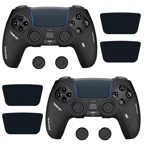 PS5 Controller Cover Skin, Anti-Slip Silicone Protector Grip Case with 4 Thumb Grip Caps & 4 Stickers