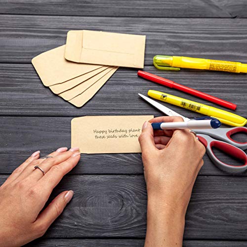 Small Coin & Seed Envelopes 150Pcs - Brown Kraft Paper Envelopes With Gummed Flap For Seeds Packet Or Tiny Objects ,Parts ,Items Storage For Home & Office & Garden Use 2.25"×3.5" Envelope #1 Size #TOP5