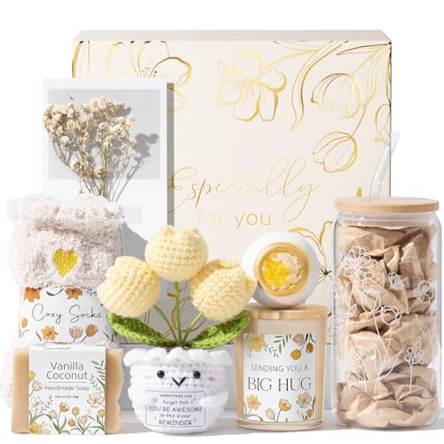 Birthday Gifts for Women Self Care Package Get Well Soon Gift Baskets, Christmas Thinking of You Inspirational Sympathy Spa Gift Basket for Women, Unique Gifts Set for Mom Her Wife Friend Sister