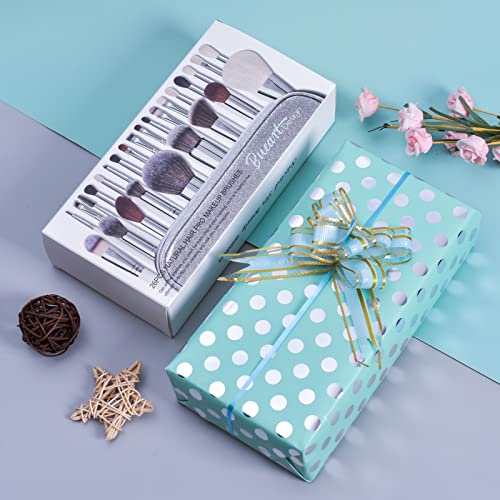Bueart Design 30Pcs Best Makeup Kit Gift Real Natural Real Goat Hair Bristle Professional White Labeled Makeup Brushes Set With Travel Case Bag, Foundation Face Blending Blush Concealers Eyeshadow Make Up Brush Set #TOP3