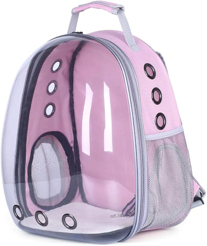 Mochila pet visão panorâmico astronauta color dog cat Rosa em oferta na Shopee