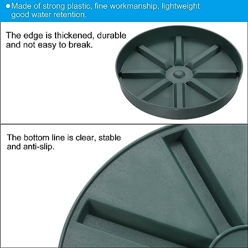 PATIKIL Plant Pot Saucers 7.5 Inch, 3 Pack Plastic Round Plant Pot Thicker Flower Drip Tray for Indoor Outdoor Green - Image 4
