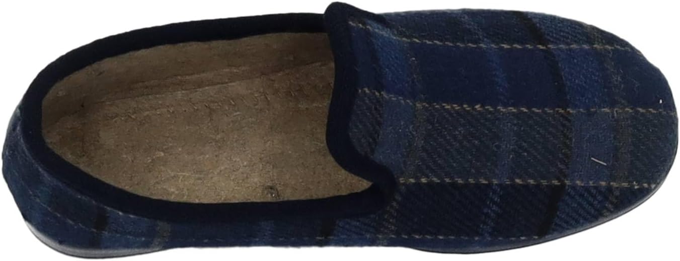 91 Checkered Cloth House Slippers for Men, Blue Man House Slippers image 5