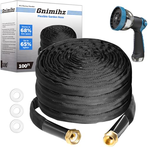 Gnimihz Garden Hose 100ft, Made of TPE(BetterThan PVC), with 10