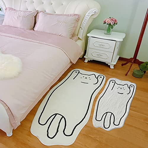 Zenome Black White Bathmat 2Pcs Set,Machine Washable Easy Clean Super Absorbent Soft Non Slip Cute Lovely Pets Design Bathroom Home Décor #TOP1