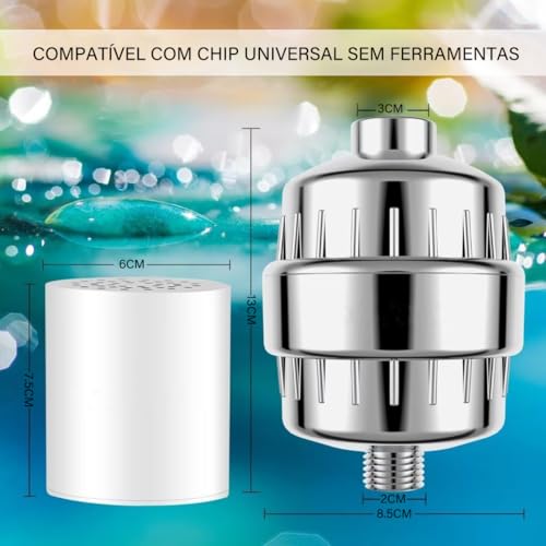 Filtro Chuveiro, Filtro de Chuveiro, Filtro para Chuveiro, Filtro de Cabeça de Chuveiro de 25 Estági