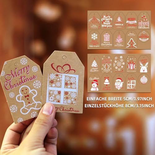 10 Stück Geschenkpapier Weihnachten Kinder Set,Weihnachtspapier Geschenkpapier Kraftpapier mit 20 Geschenkanhänger 2 Juteschnur,Weihnachtsgeschenkpapier für Frauen,Männer,Mädchen und Jungen,70 x 50 cm