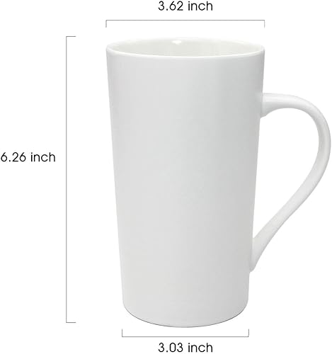 Miniatura 2 de Juego de 2 tazas simples de color blanco puro de 20 onzas (juego de 2) taza de café con leche de cerámica blanca con asa como regalo para papá, mamá