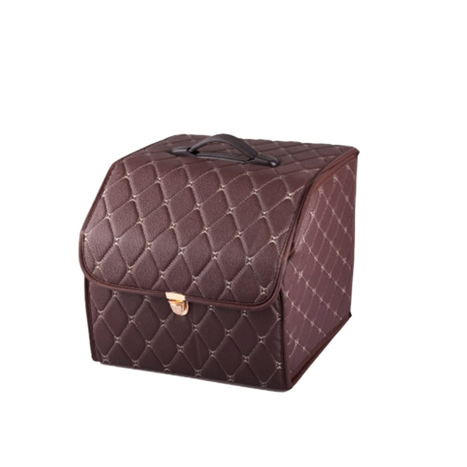 Organisateur de Coffre en Cuir PU de Haute qualité boîte de Rangement Pliante Voiture SUV Coffre Organisateur Sac de Rangement Auto intérieur Voiture Accessoires (Color : S Coffee)