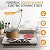 Sunvivipro 1800W Dual Burner Portable Electric Ceramic Stove with Knob Control, Indicator Light, Universal Cookware Compatibility, Ideal for Versatile Cooking Applications,Silver #4