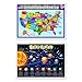 Educational Learning Posters for Kids and Toddlers Solar System Poster, World Map, USA Map, Human Body for Preschool Nursery Homeschool Preschool Kindergarten Classroom Decorations (Null)