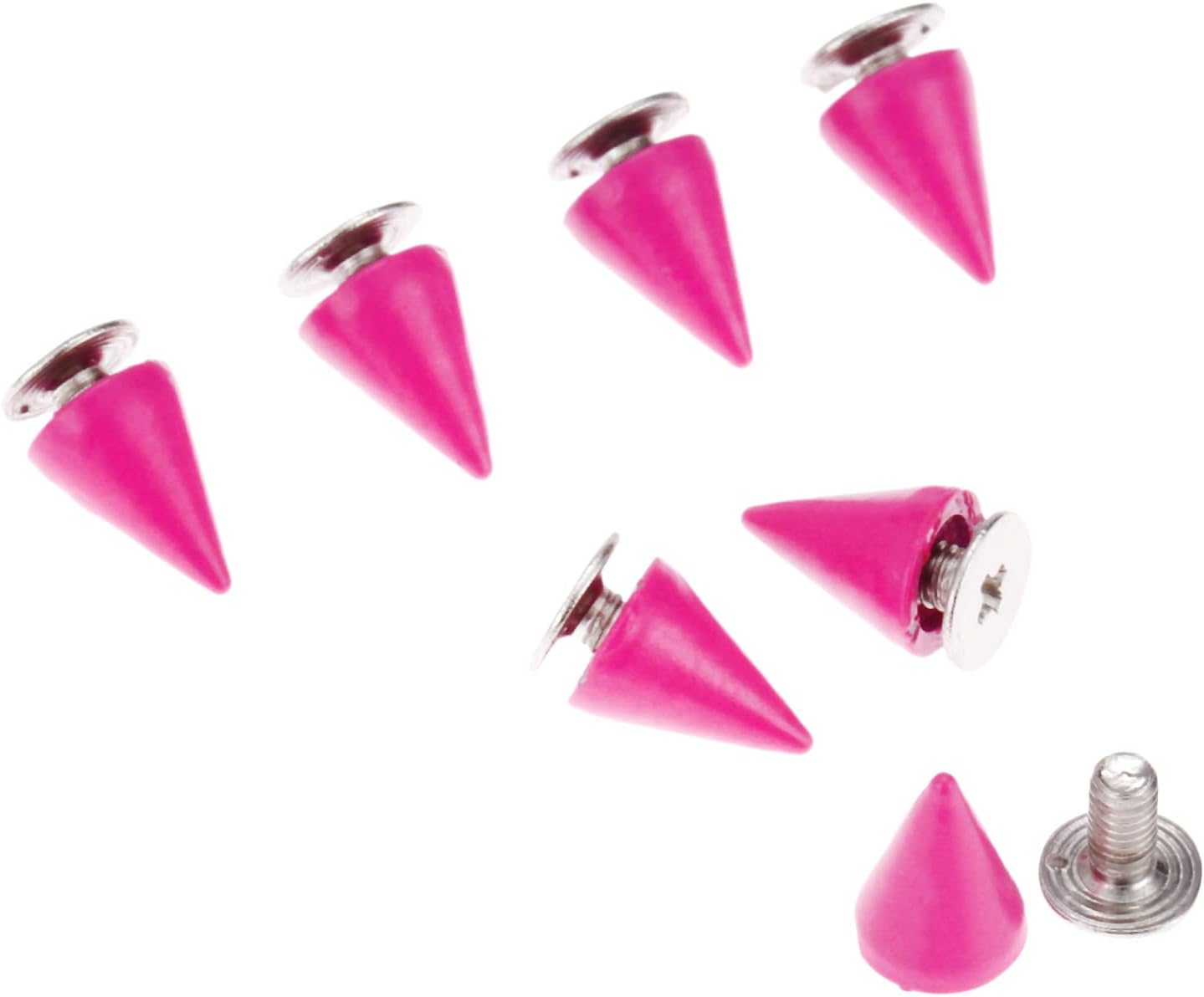 Yetaha Rose Red 7x10MM Cone Punk Screw Back Rivet Spikes, Metal Studs image 3