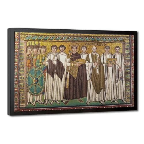 Mosaïques Byzantines Empereur Lustinianus Impression Toile Premium