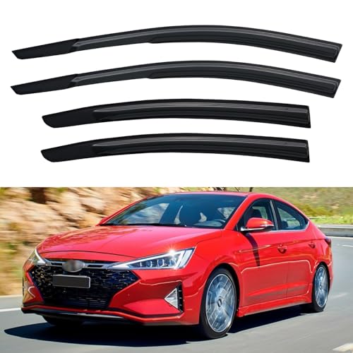 Image of Window Visors Rain Guards Shield for 2017-2020 Hyundai Elantra, Out-Channel Window Vent Wind Deflectors Visors Shades for 17-20 Elantra SE SEL Value ECO Limited Sport