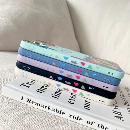 Ronssie Colorful Emojis Smiley Face Phone Case For Iphone 13 Pro Max, Pretty Cute Graffiti Rainbow Full Body Silicone Protective Cover For Iphone 13 Pro Max 6.7 Inch (Black) #TOP5