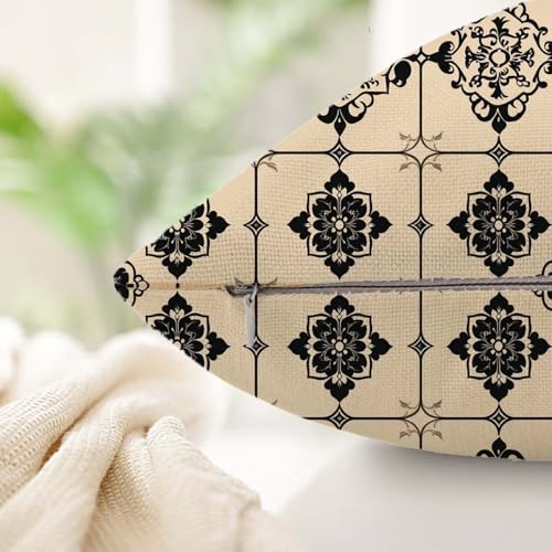 Housse de coussin 80x80cm grand format en lin avec fermeture invisible S555 - 5