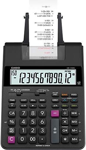 Casio HR-170RC Printing Calculator, Black, 2.6" x 6.5" x 11.6"