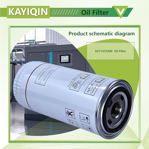 Image of 6211472200 KAYIQIN Oil Filter Compatible with Screw Air Compressor, 6211472250 Replacement Part