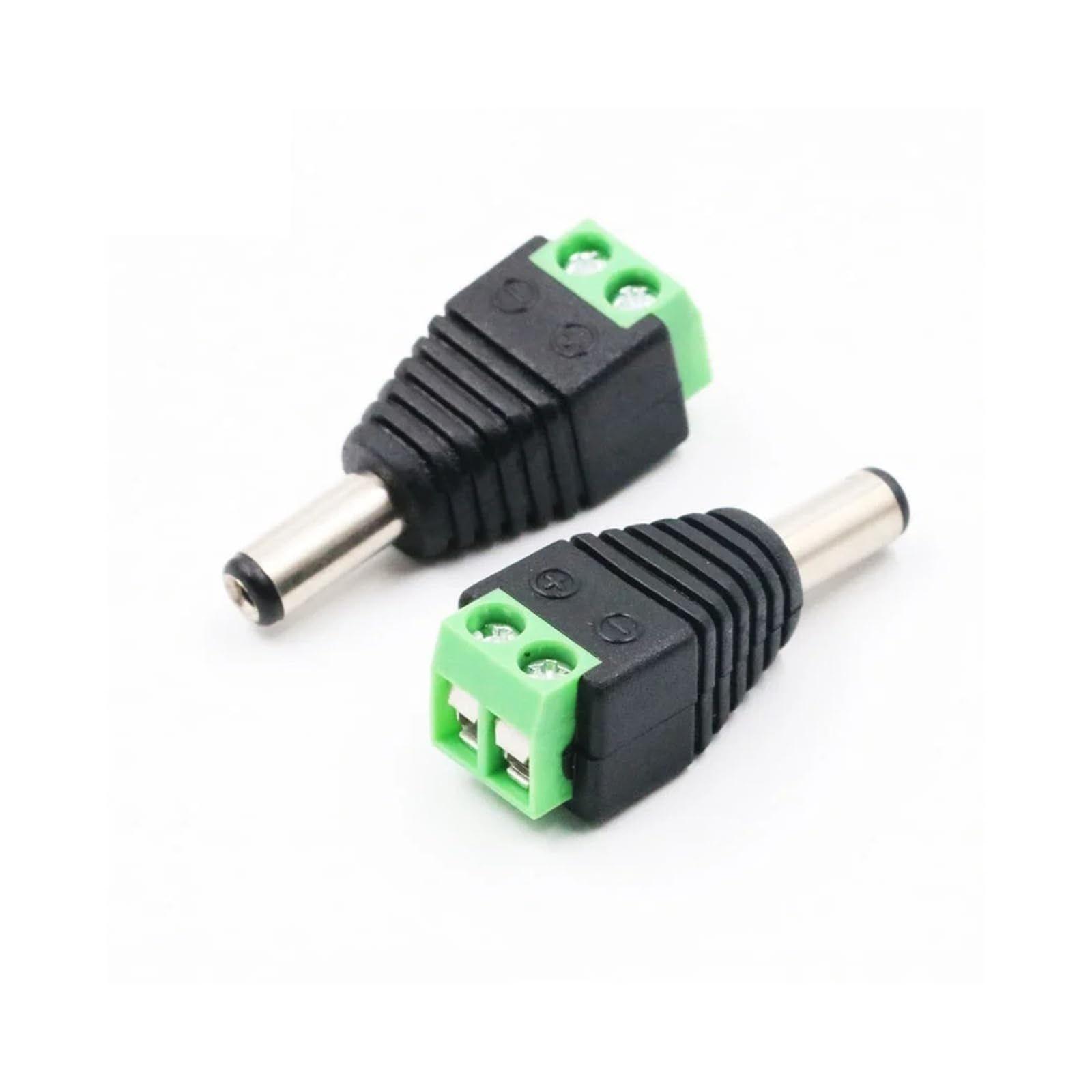 DC Terminal Connector 2-pinowy adapter zasilania 5,5 x 2,1/2,5 mm męski na żeński do taśmy LED CCTV (Male,10 szt., 5,5 x 2,1 mm)