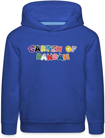 Garten of Banban - Character Letters Hoodie Kids, Royal Blue, 12-14