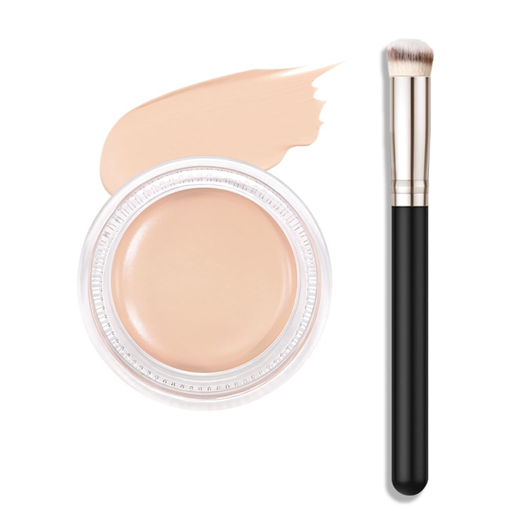 Kaely Pot Concealer Full Coverage Set, Under Eye Brightener Color Correcting Concealer for Dark Circles, Waterproof Foundation Face Makeup Brush Kit, Eye Ring Corrector de ojeras, 04 Light 0.17 Ounce (Pack of 1) A-04 Light